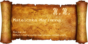 Mateicska Marianna névjegykártya